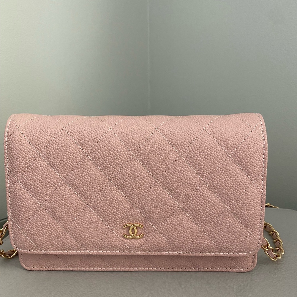 Stunning wallet on a chain pebbled leather bag!